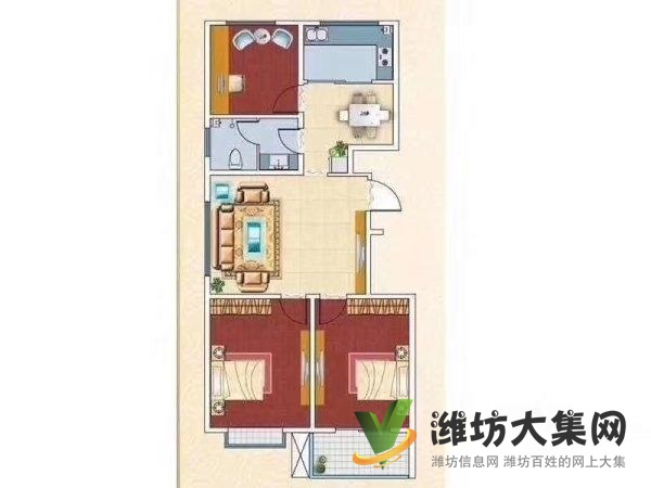 一中近外國語學校 幸福名都 精裝首租 兩室有空調(diào)