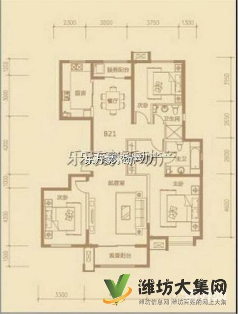 東風(fēng)街茂華紫苑公館黃 金樓層143平精裝未住H戶型