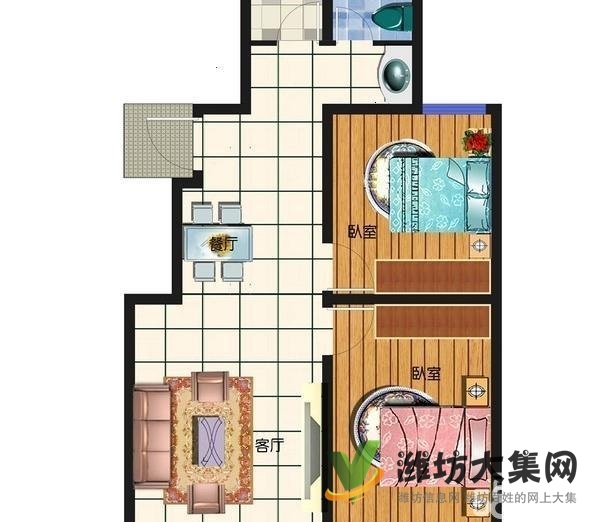 萬達 泰華近2室2廳1衛(wèi) 雙氣 供暖 拎包入住