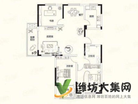 圣菲漫步近134平大三室，客廳帶窗，吐血價 豪德，