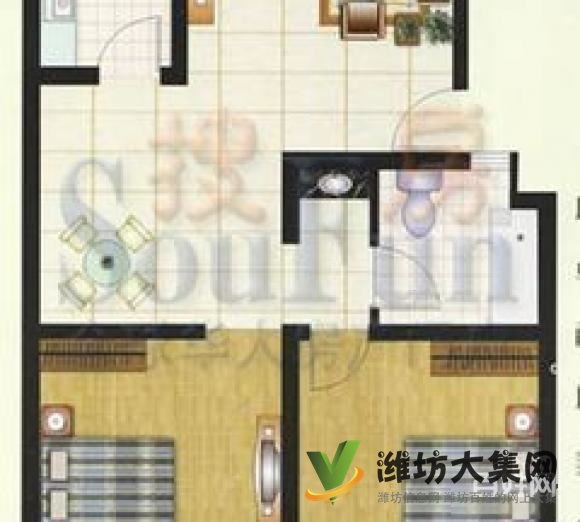中百近2室1廳1衛拎包入住