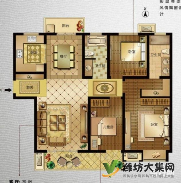 泰祥花園 多層三樓 動靜分離 精裝修 三室二廳二衛 拎包入住